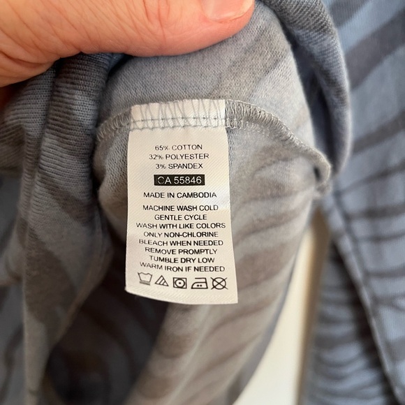 Lavon Blue Gray Zebra Print V-Neck Sweater Size XL - Picture 4 of 4